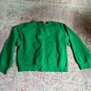 Zara Green Cropped Crewneck